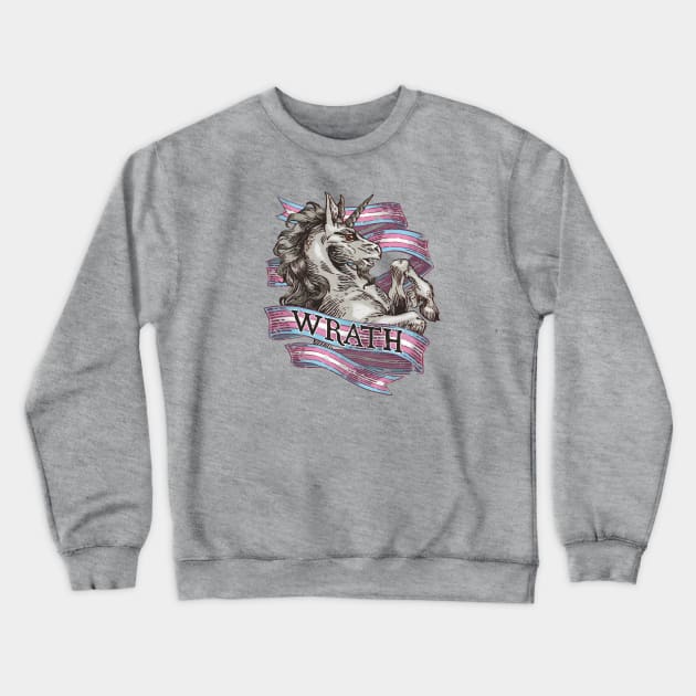 Wrath Unicorn – Transgender Pride Crewneck Sweatshirt by Still Winter Craft